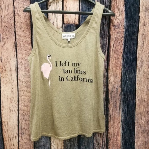 Wildfox Tan Lines Flamingo Tank - Picture 1 of 5